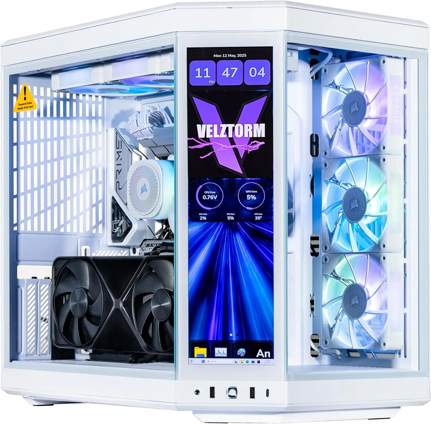 Pc Gaming Y70 - Velztorm LCD White Praetix Custom Built