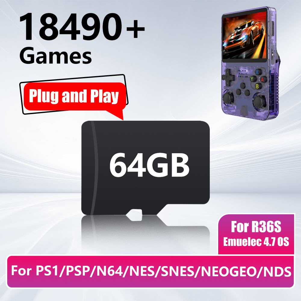 Pc Gaming Emulator - 64GB Game Card for R36S Game