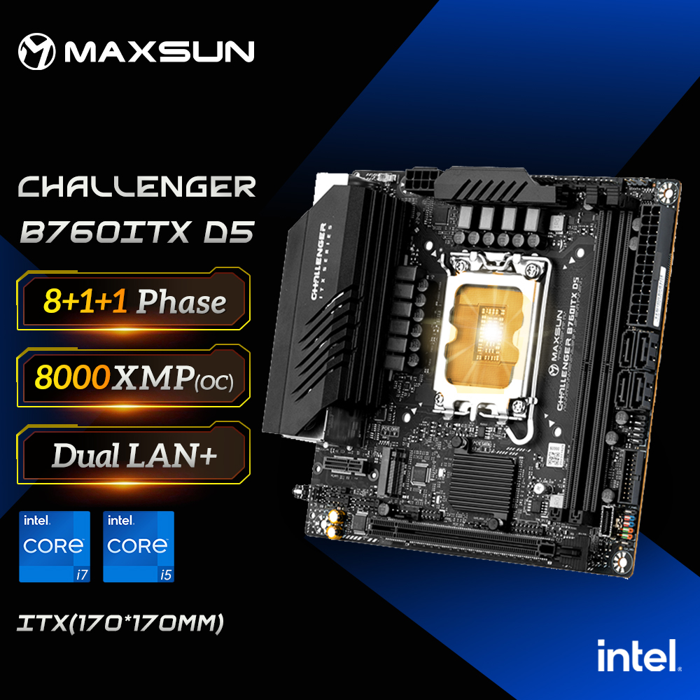 Pc Gaming I7 14Th Gen - MAXSUN Game Motherboard B760ITX D5 support