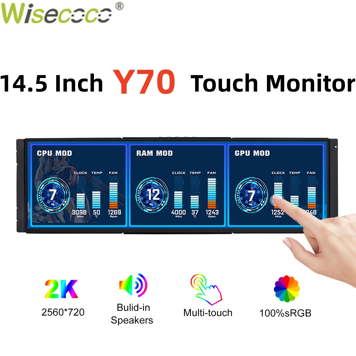 Pc Gaming Y70 - Wisecoco 12.6/14.5 Inch 2K IPS PC