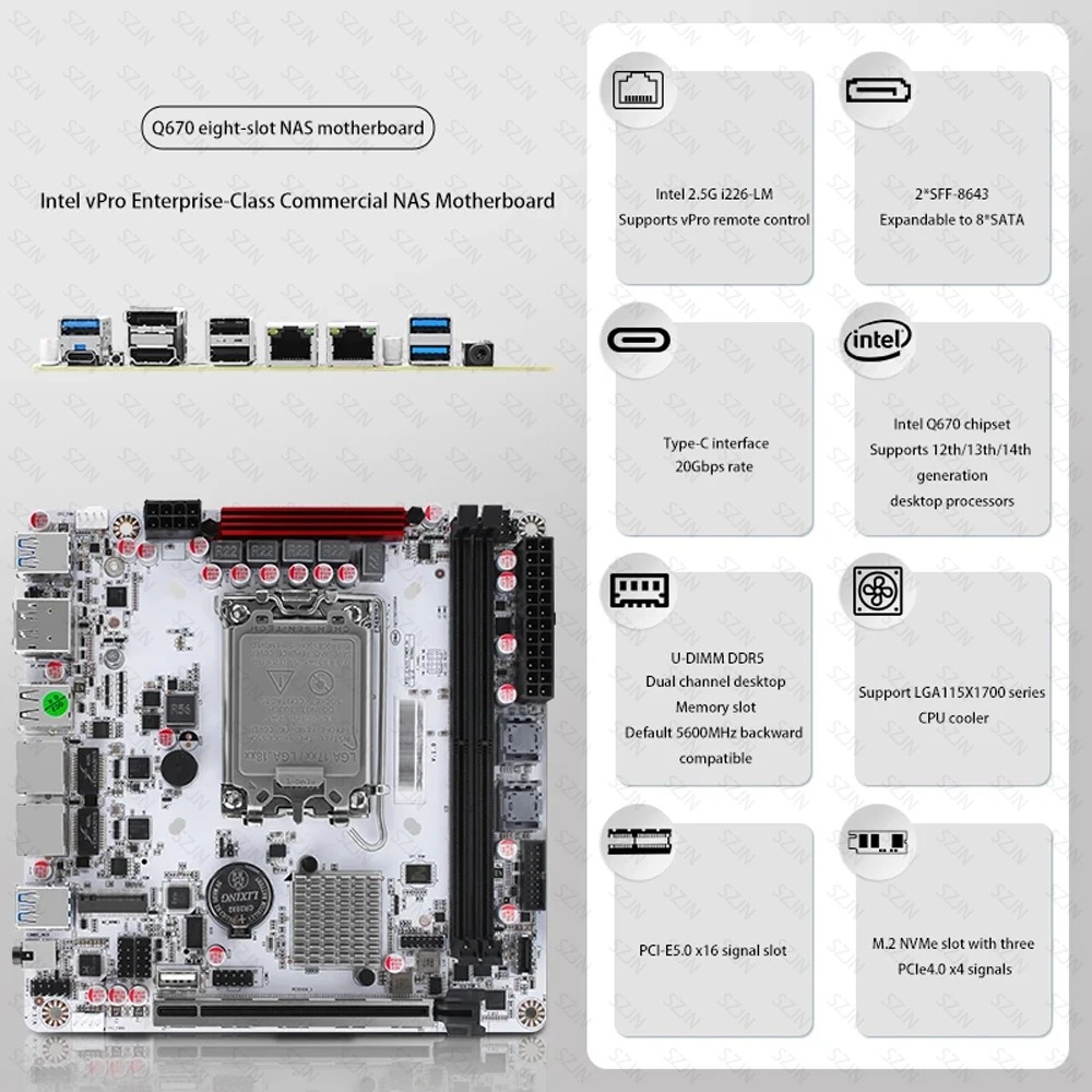 Q670 ITX NAS Motherboard Kit,  - Pc Gaming I7 14Th Gen review and price