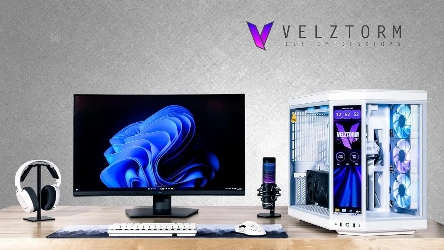 Velztorm LCD White Praetix Cus - Pc Gaming Y70 review and price
