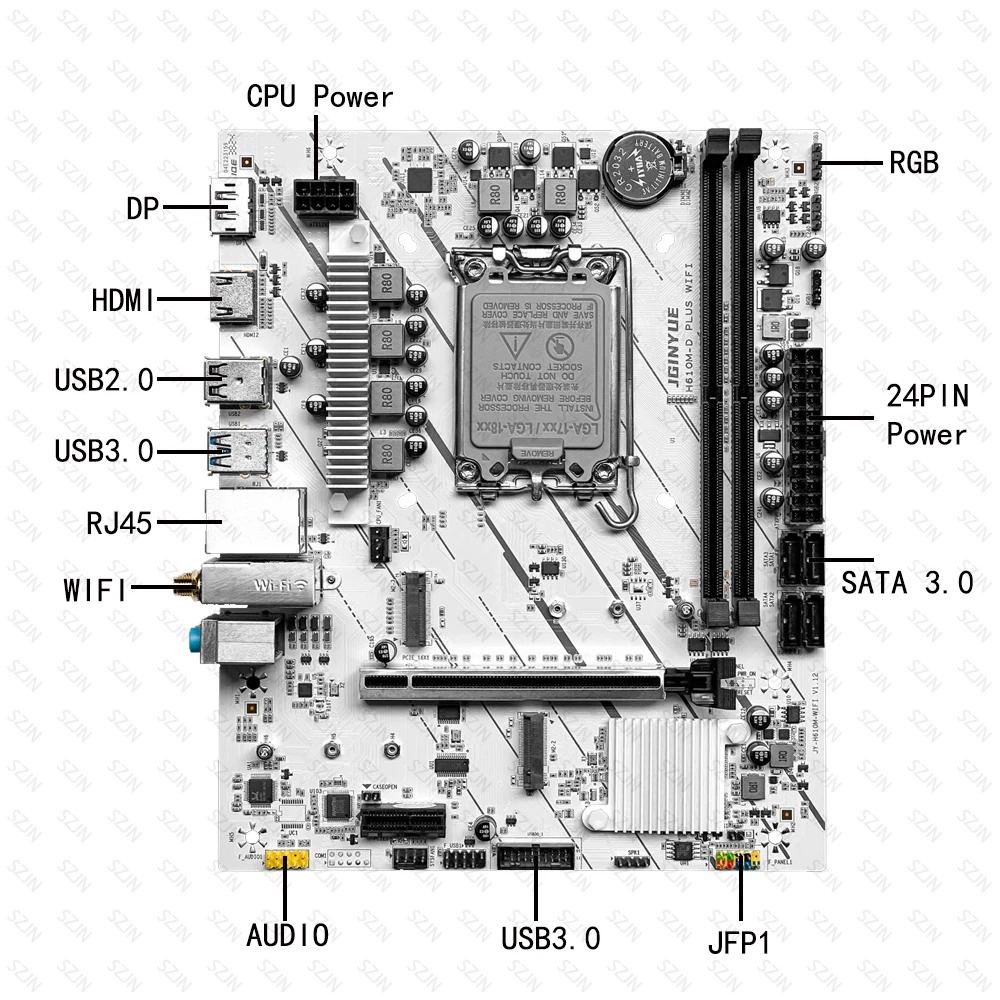 JGINYUE H610M Mainboard LGA170 - Pc Gaming I7 14Th Gen review and price