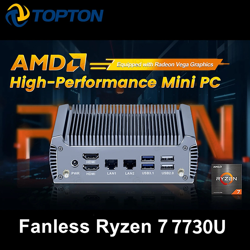 Topton FU02 Fanless Mini PC AM - Pc Gaming Amd Ryzen 7 review and price