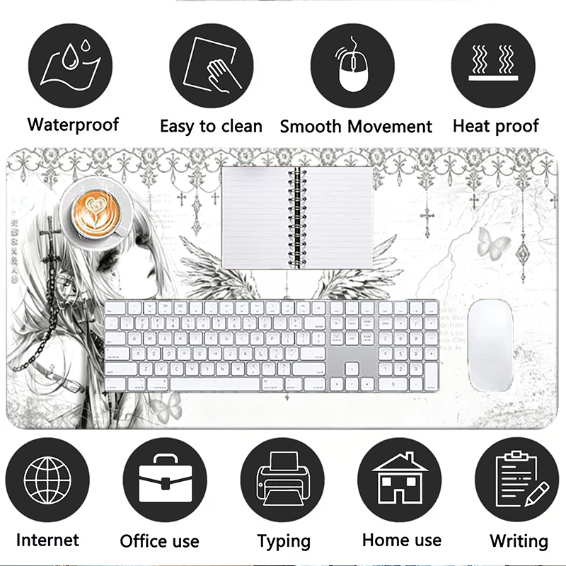 Leather Mousepad Black White A - Gaming Pc Equipment review and price