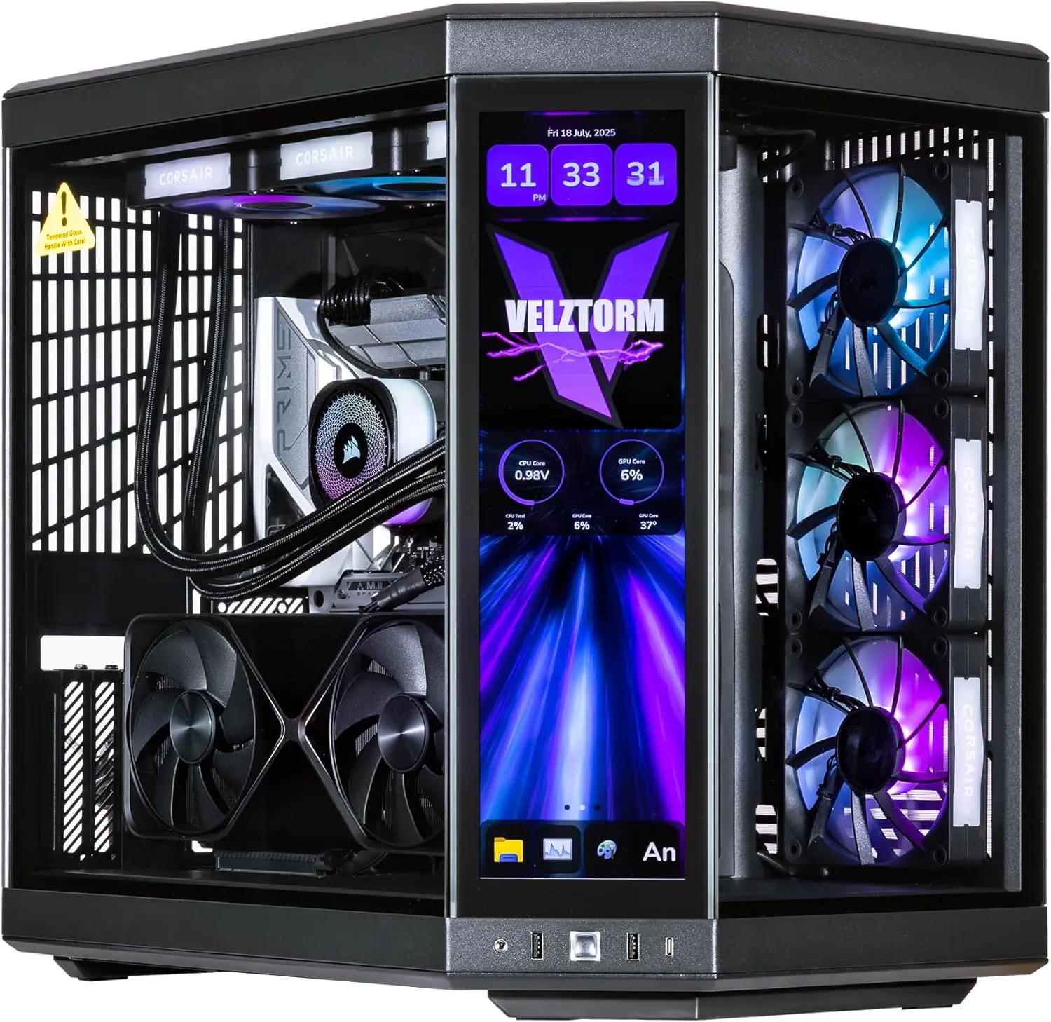 Velztorm LCD Black Praetix Cus - Pc Gaming Y70 review and price